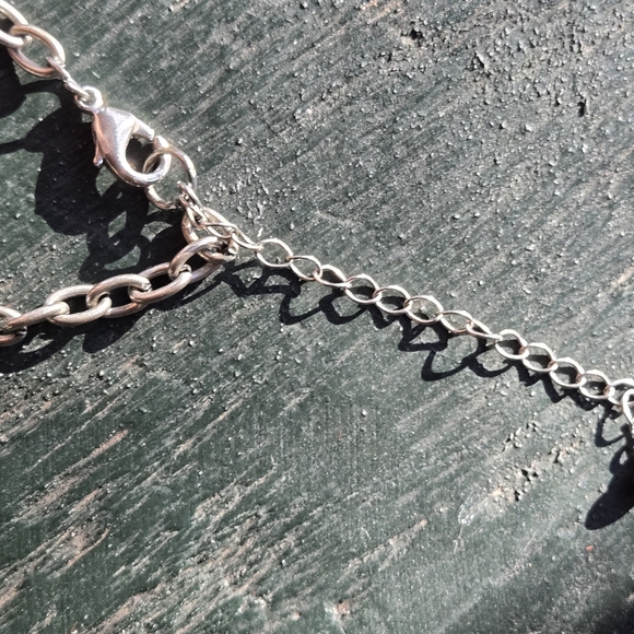 Black & White Bead Necklace Checks Silver Tone 17 - 20" - Picture 8 of 12